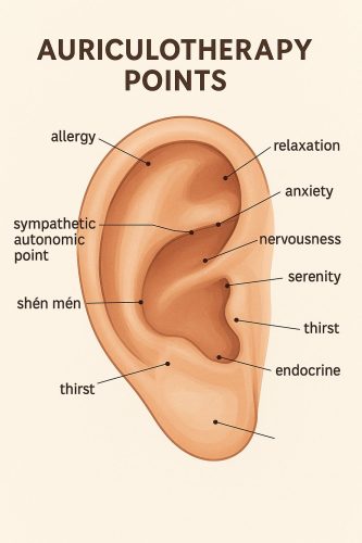 Punti dell'orecchio per auricoloterapia
